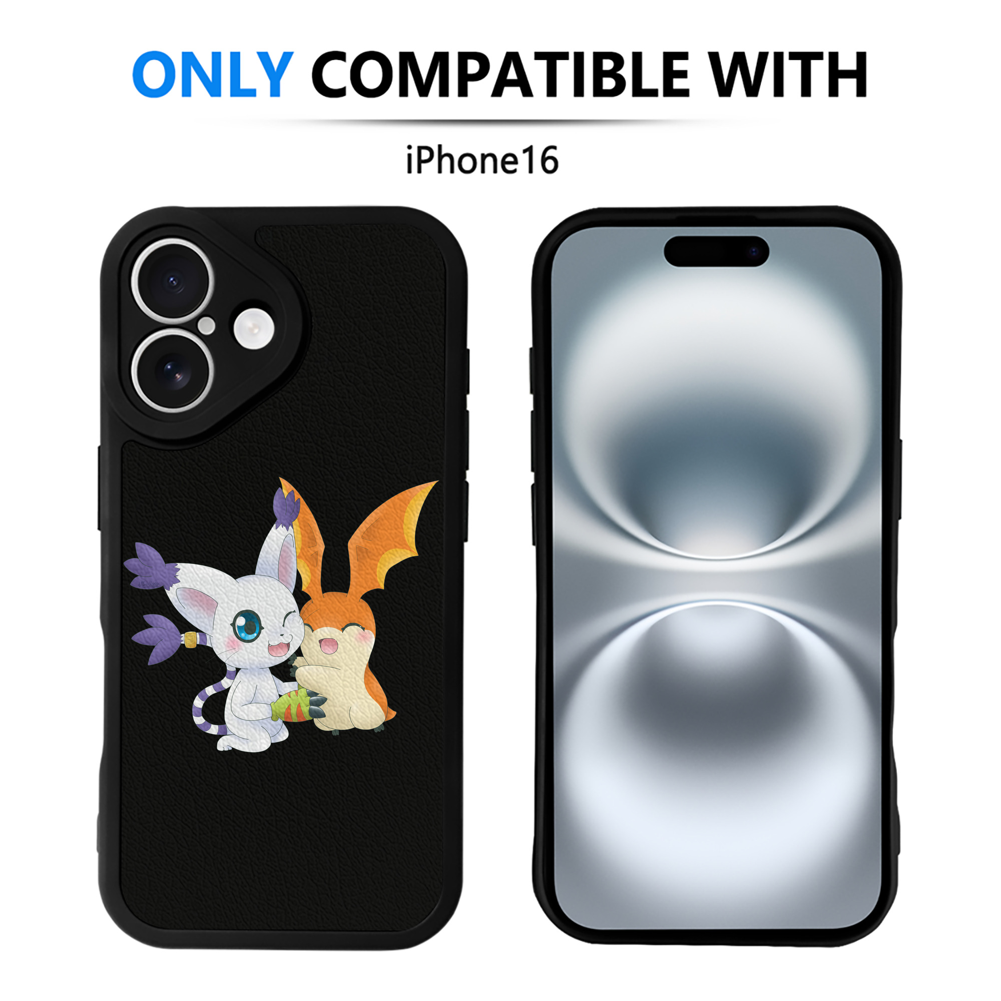 （画像用） Digimon デジタルモンスター/デジモン 【iPhone 16シリーズ対応】シリコンスマホケース（レザー調） 材質：シリコン